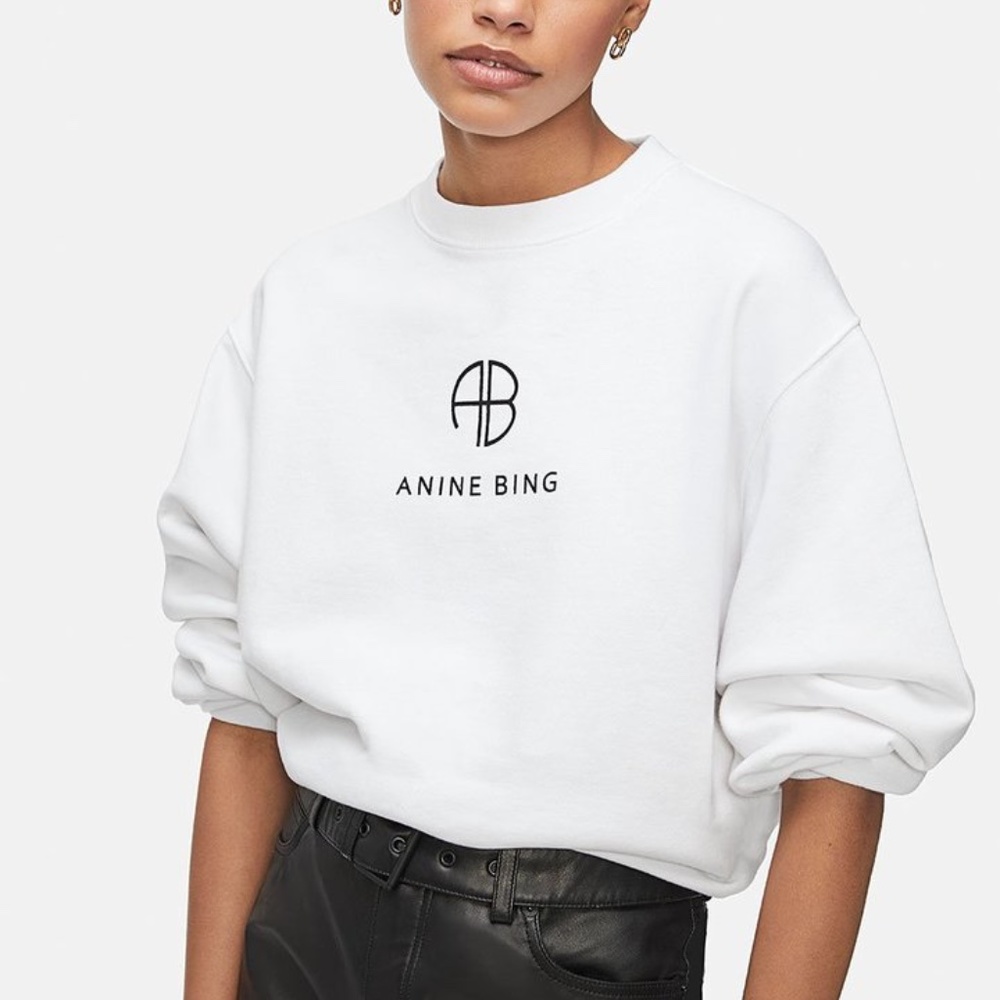 Anine Bing - Ramona Sweatshirt Monogram in White